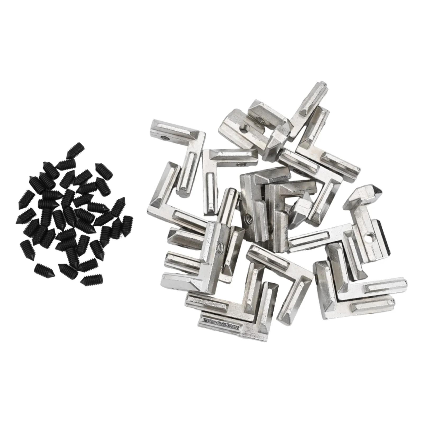 

20PCS T Slot Corner Brackets L-Shape Aluminum Profile Interior Corner Connector Joint Bracket For 2020 Alu-profile With Screws China Mainland