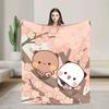 Bubu Dudu Panda Bear Cartoon Flannel Blanket Cute Art Lightweight Throw for Autumn Winter Travel Home Decor