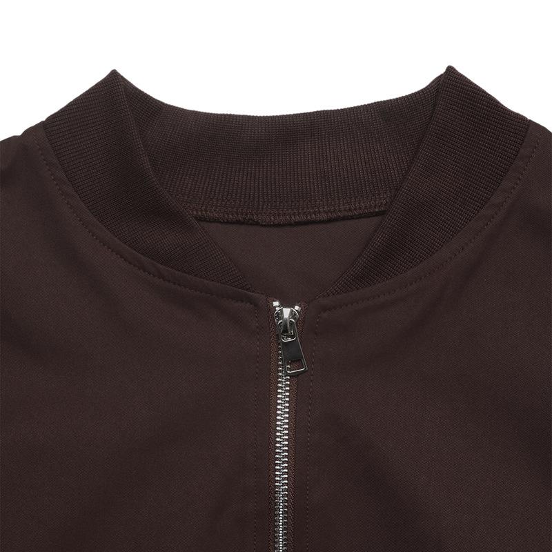 Women's New American Street Style Solid Color Short Profile Bomber Jacket