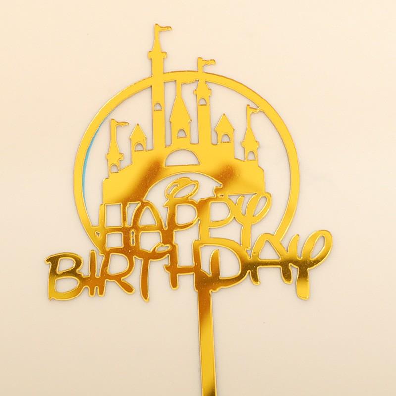 10pcs Multiple Styles Happy Birthday Cake Topper Black Gold Cake Toppers Baby Shower Cake Birthday Party Cake Flag Decorations