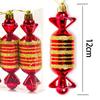 Christmas tree baubles 6 pcs candy PRL red gold plastic Christmas tree babka