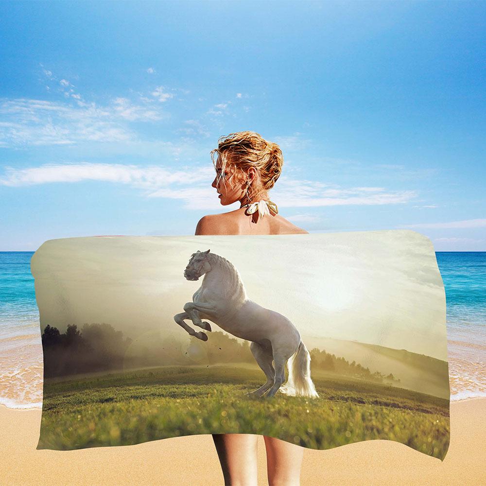 Asciugamano da Spiaggia Cavallo al Galoppo Animale Fresco Estate Microfibra Asciugatura Rapida Asciugamani da Bagno Bambini Adolescenti Viaggio Campeggio Tappetino Sportivo Regali Spa
