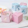 10 Stück Blau Rosa Bär Pralinenschachtel Babyparty Geschenke Keksverpackung für Gäste Kindergeburtstag Party Mädchen Jungen Geschlecht Offenbaren Lieferungen
