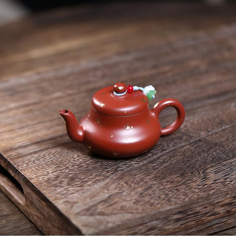 81ml Luxury Yixing Purple Clay Teapots Handmade Sprinkle Gold Pot Raw Ore Dahongpao Mud Kettle Chinese Zisha Tea Set Drinkware