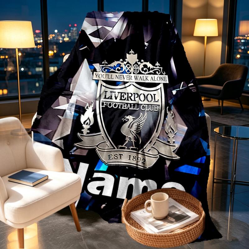 Custom Name Personalized Football Team F.C Print Blankets, Home Decor, Bedroom, Sofa, Camping, Couch, Gifts for Birthday Christmas