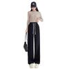 Chenille wide-leg pants women's autumn and winter new plus velvet pants women's straight casual warm lambskin pants