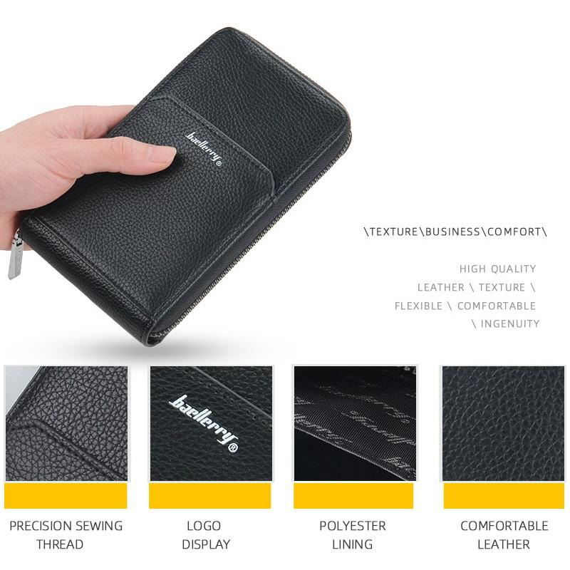 Baellerry Men Faux Leather Phone Bags Vintage Design Handbags Classic Purse Wallets GZW