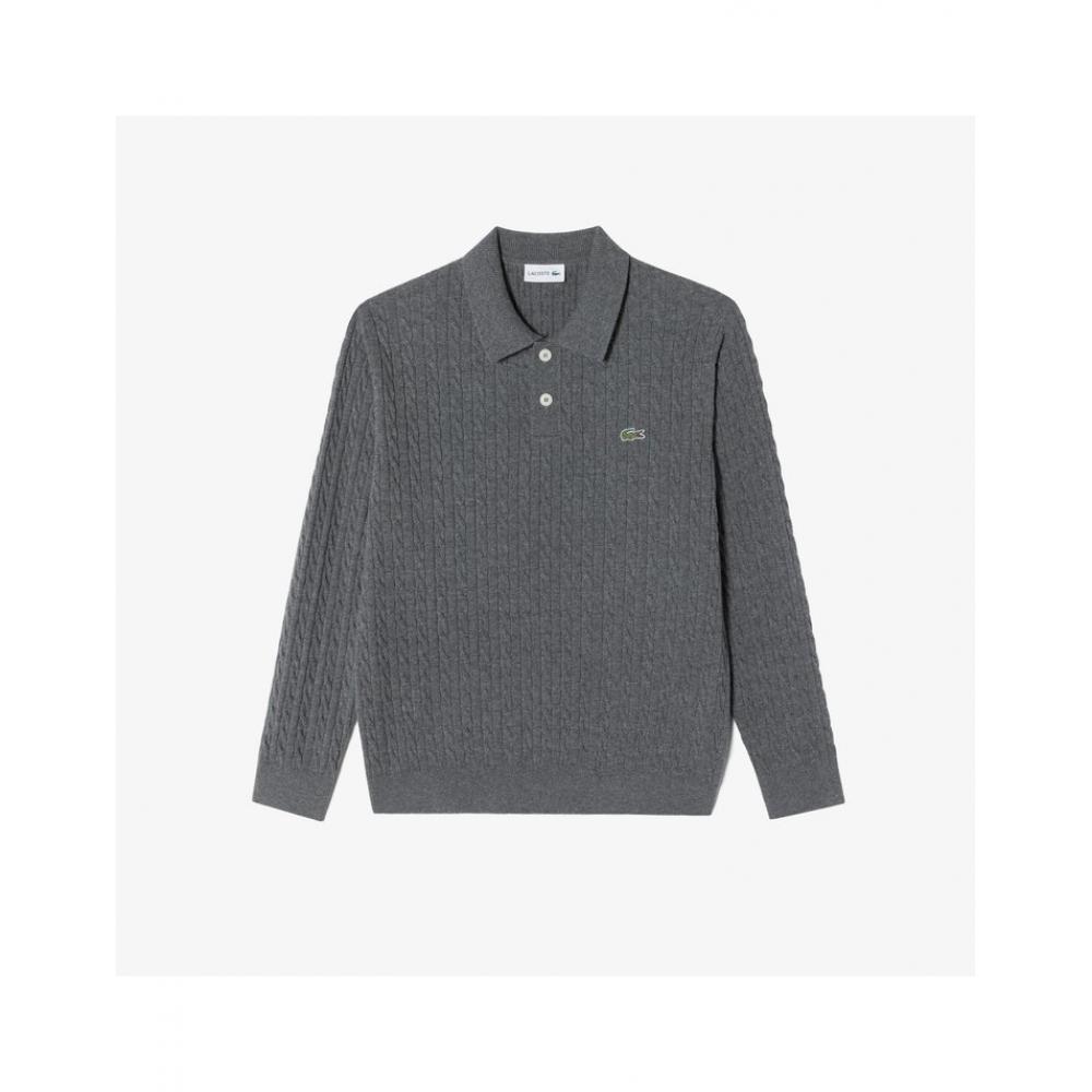 

LacoSte Men S Cable Sweater Polo Ah480e 54n Uwc 003