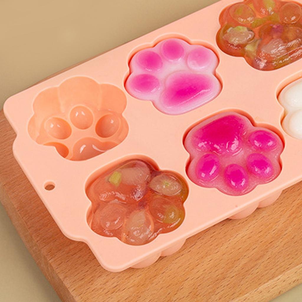 Pfoten Futterform Niedliche Katzenpfoten Form Weiche Silikon Eiswürfelform für Küche Backofen Kühlschrank Pfirsichfarbe
