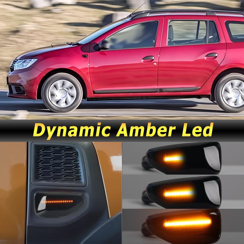 Für Dacia Duster Logan Sandero II Renault Auto LED Dynamischer Seitenmarkierungslicht Sequenzieller Blinker Blinkerlampe E-Prüfzeichen Geprüft