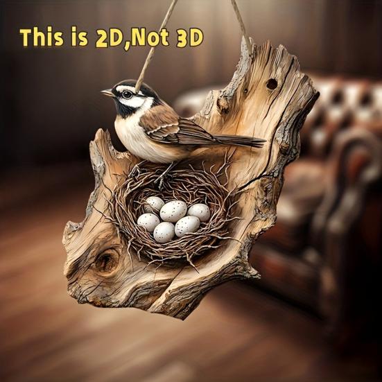 2D Flat Animal Wooden Ornament Rustic Horse Bird In Tree Door Welcome Sign for Farmhouse Entryway Patio Living Room Office Decor