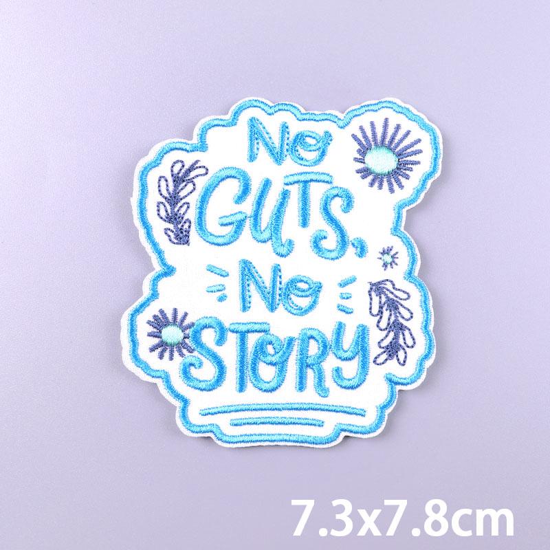 Positive Phrases Patch Iron On Patches On Clothes Cartoon Letters/Text Embroidery Patch For Clothing Fusible Decorate Applique