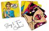 Inkdotpot Set of 6 Drink Coasters Easy Clean 4 Inch Square  Coasters  Cork Base-  Reusable- Funny Bachelor