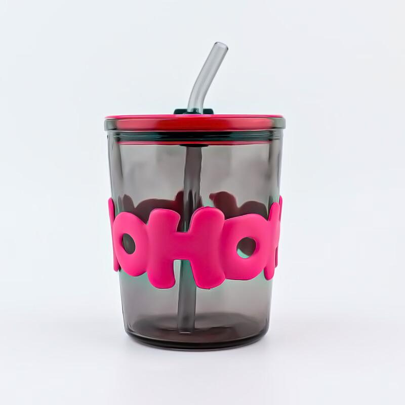 OLOEY Buchstaben Glas Trinkhalmbecher