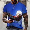 Cartoon Christmas Men and Women Fashion T-shirt Summer Street 3D Printed Short Sleeve T-shirt Plus Size Santa Claus Festival Top