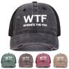 WTF Where's The Fish Funny Washed Trucker Hat for Men Women