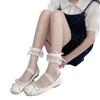 Women's Summer Lace-Trim Bow Mesh Socks - Mid-Calf, Breathable Glass Silk