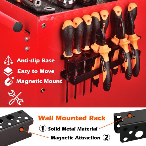 ULIBERMAGNET Magnetic Screwdriver Rack, Heavy Duty Magnetic Tool Holder, Pliers Organizer Rack for Screwdrivers, Pliers, Scissors, Magnetic Mount Tool
