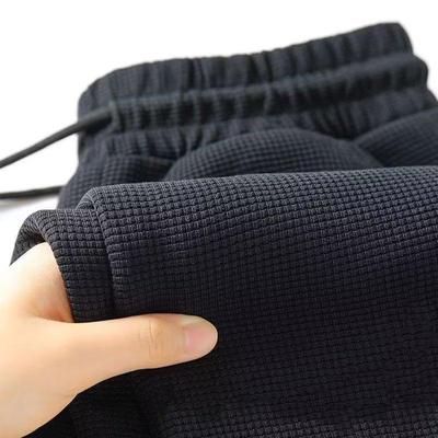 Herren Lässige Straight-Leg Waffelstrick Jogginghose: Vielseitig, trendig und bequem für Arbeit und Sommer