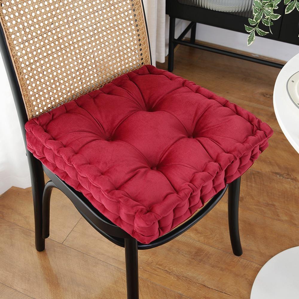 Square Chair Cushion Thicken Seat Pad Home Decor Velvet Tatami Cushion  Office