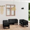 6 Pcs Garden Set with Cushions Solid Pine Wood