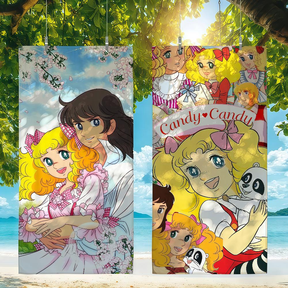 Comic Candy Candy Towel Beach Towel Travel Lightweight Skin Friendly for Pool Beach Camping Cruise Summer