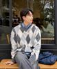 Maglia Argyle a V CUZNELLO Blend_Carbone