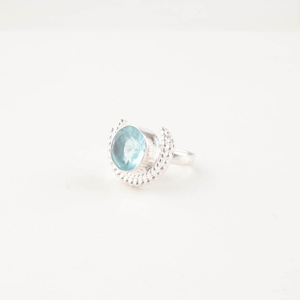 Sky Blue Topaz Gemstone 925 Sterling Silver Ring Handmade Jewelry Gift For Women RR-48-2