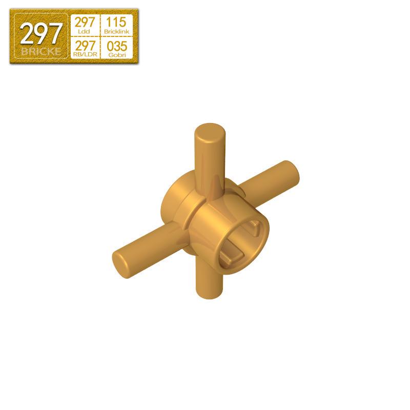 BRICKE 48723 Багатогранний блоковий з'єднувач з отвором для центральної осі, сумісний з LEGO