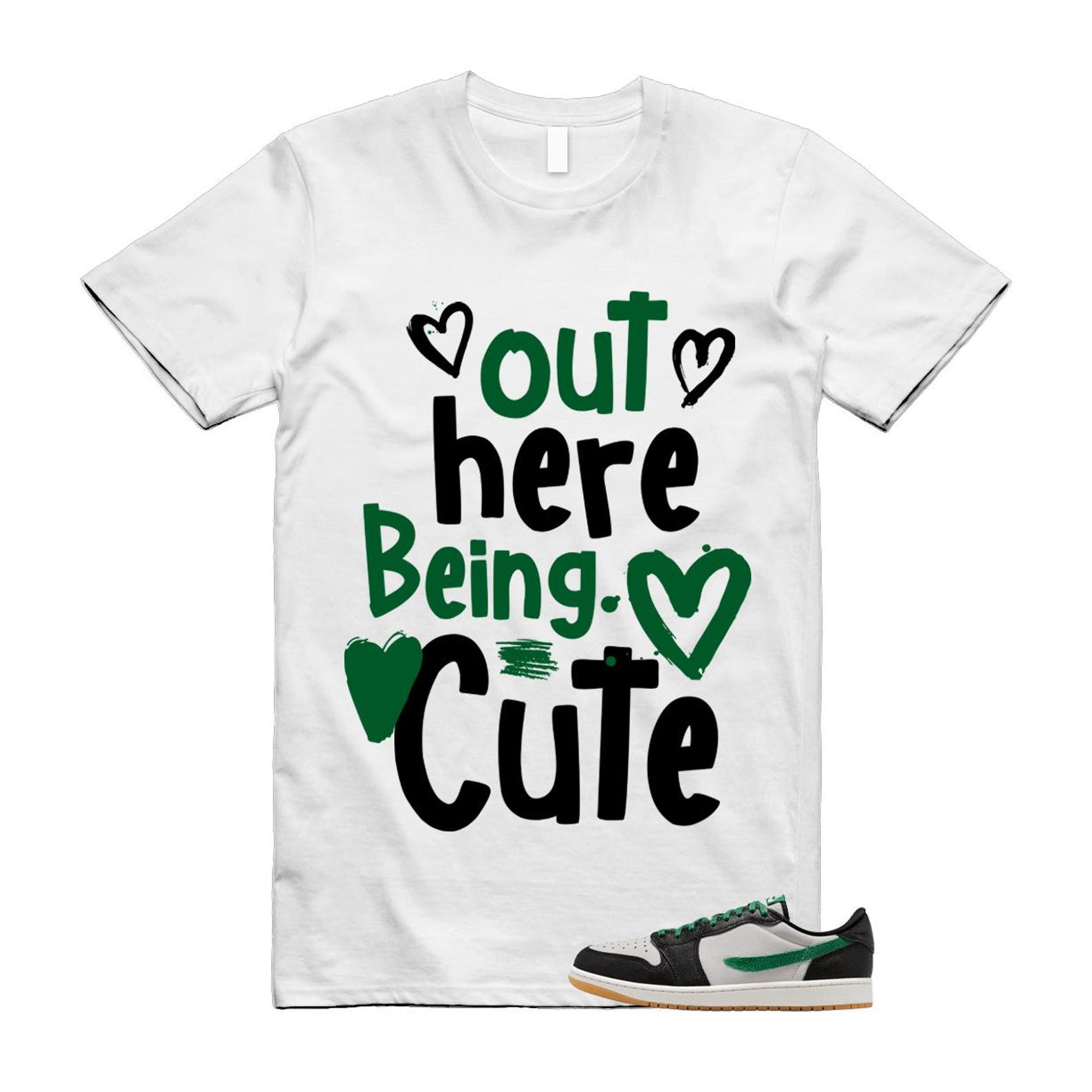 1 Phantom Pine Green White Black Low OG T Shirt Match C2 XL