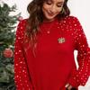 Neujahrs-Weihnachtsgeschenke Bekleidungszubehör Emaille Strasssteine Glöckchen Weihnachtskränze Broschen Feiertagsschmuck Damen