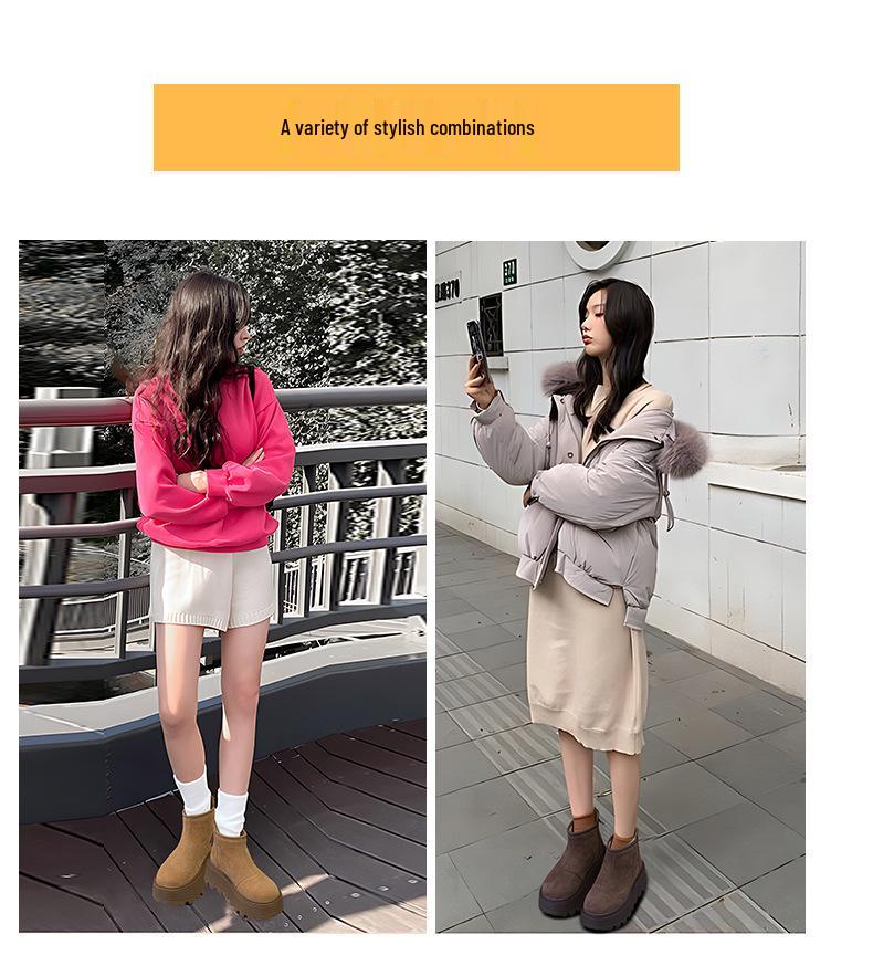 2025 Winter Women's European Snow Boots: Versatile Low-Top, Thick Velvet, Warm, Short Boots with Rear Zipper