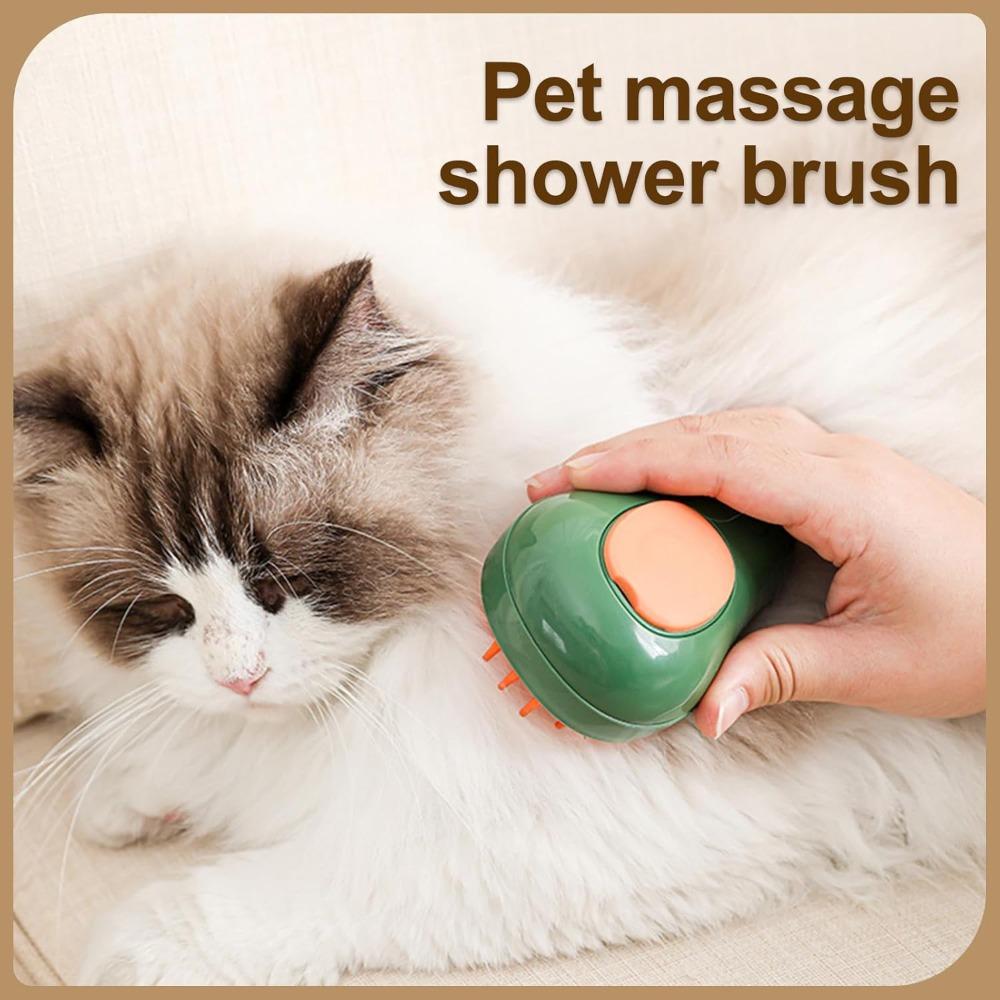 

Spray Cat Steam Brush Silicone Pet Hair Removal Brush Cute Electric Massage Comb Dog зелений