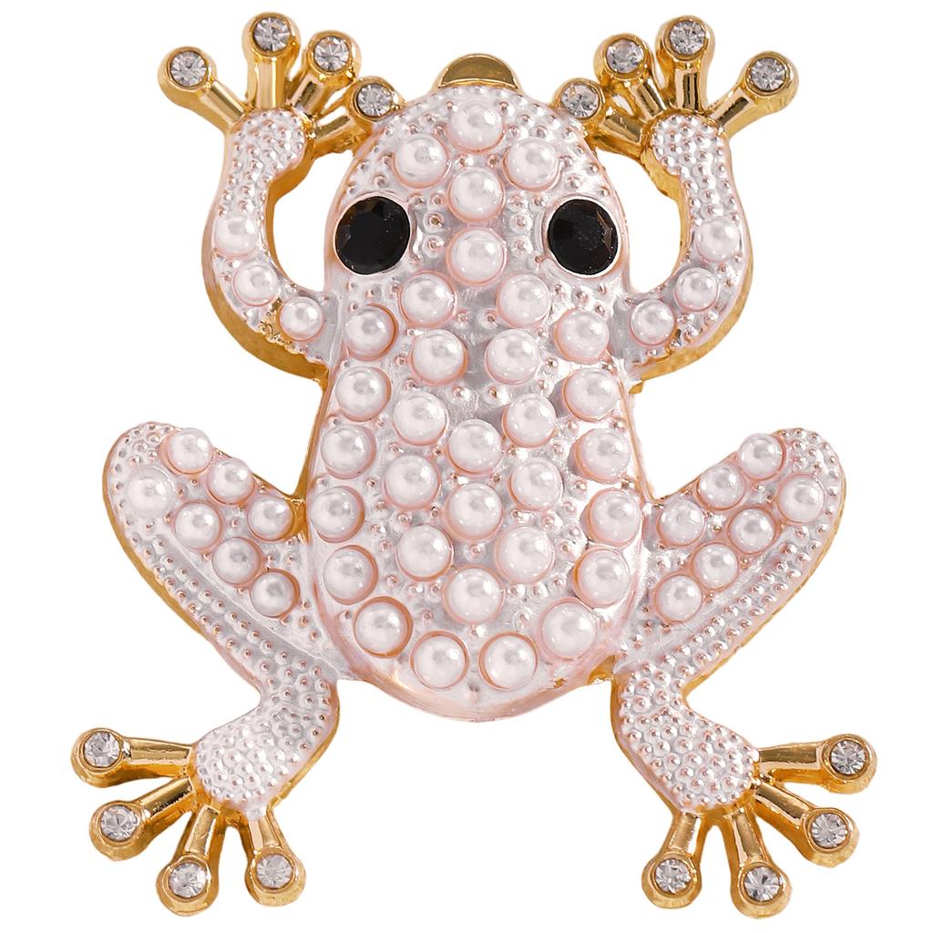 Gold Tone Green Crystal Frog Stud Earrings, Sparkly Animal Statement Earrings for Women