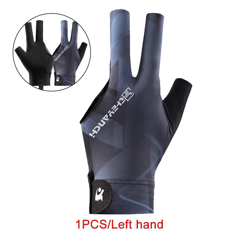 Loogeel 1Pcs Open Finger Billiard Gloves Breathable Snooker Pool Gloves Three Fingers Non-Slip Sports