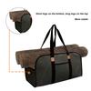 Log Carrier Waxed Canvas Dark Green Waterproof Large Capacity Reinforced Handles Foldable Anti Slip Firewood Bag for Camping Wood Fire Stove Fireplace