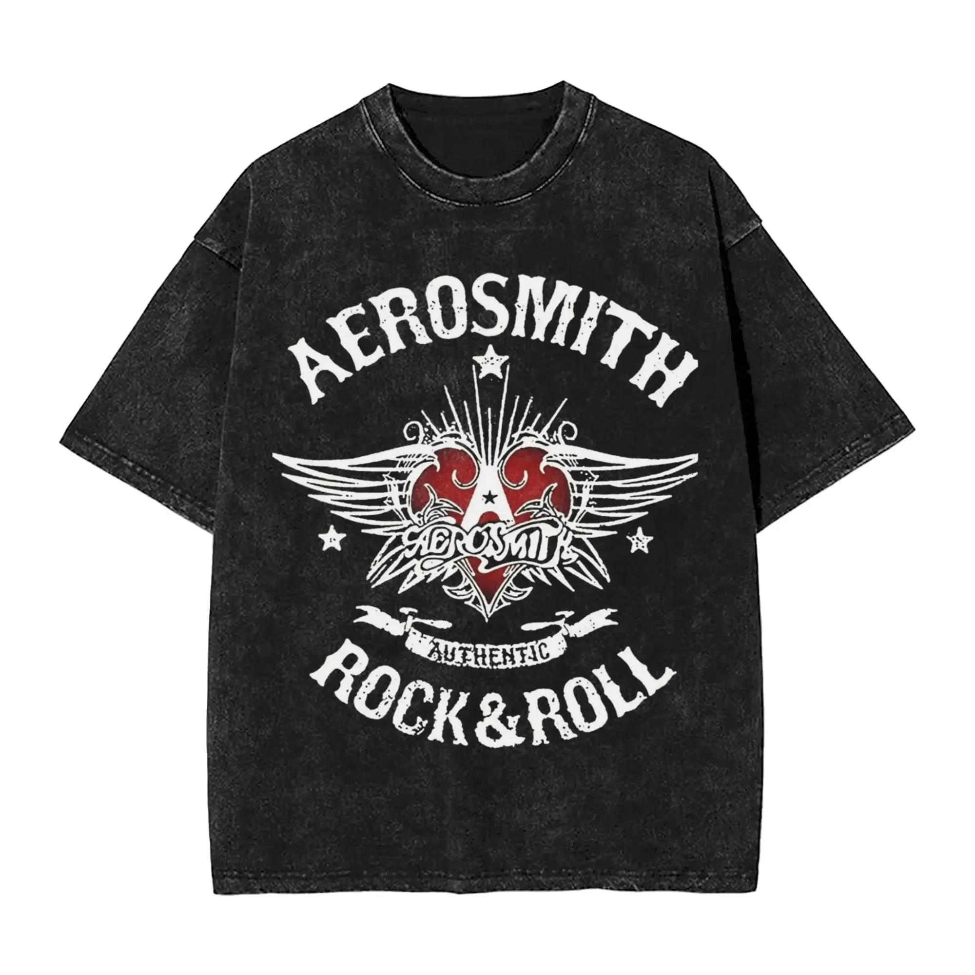 

Aerosmith Peace Out Farewell Tour Band Graphic Vintage Washed Distressed Oversized Short Sleeve Casual Rock Music Streetwear T-Shirt L