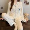 Korean Sweetheart Pajamas Set: Women's Long-Sleeve & Pants Homewear for Spring & Autumn