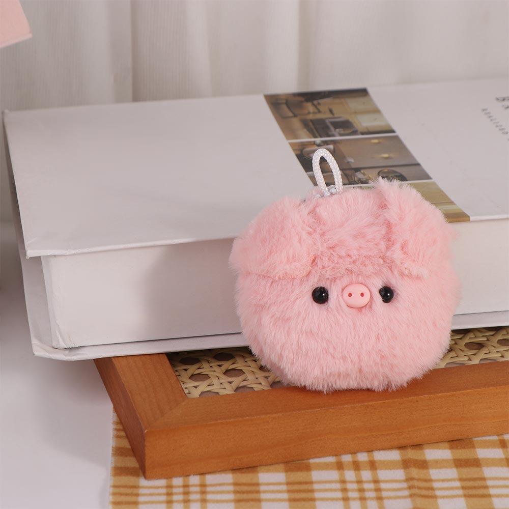 Soft Plush Pig Head Bag Pendant Animal Keychain Plush Pig Keychain  Female Lady Girl