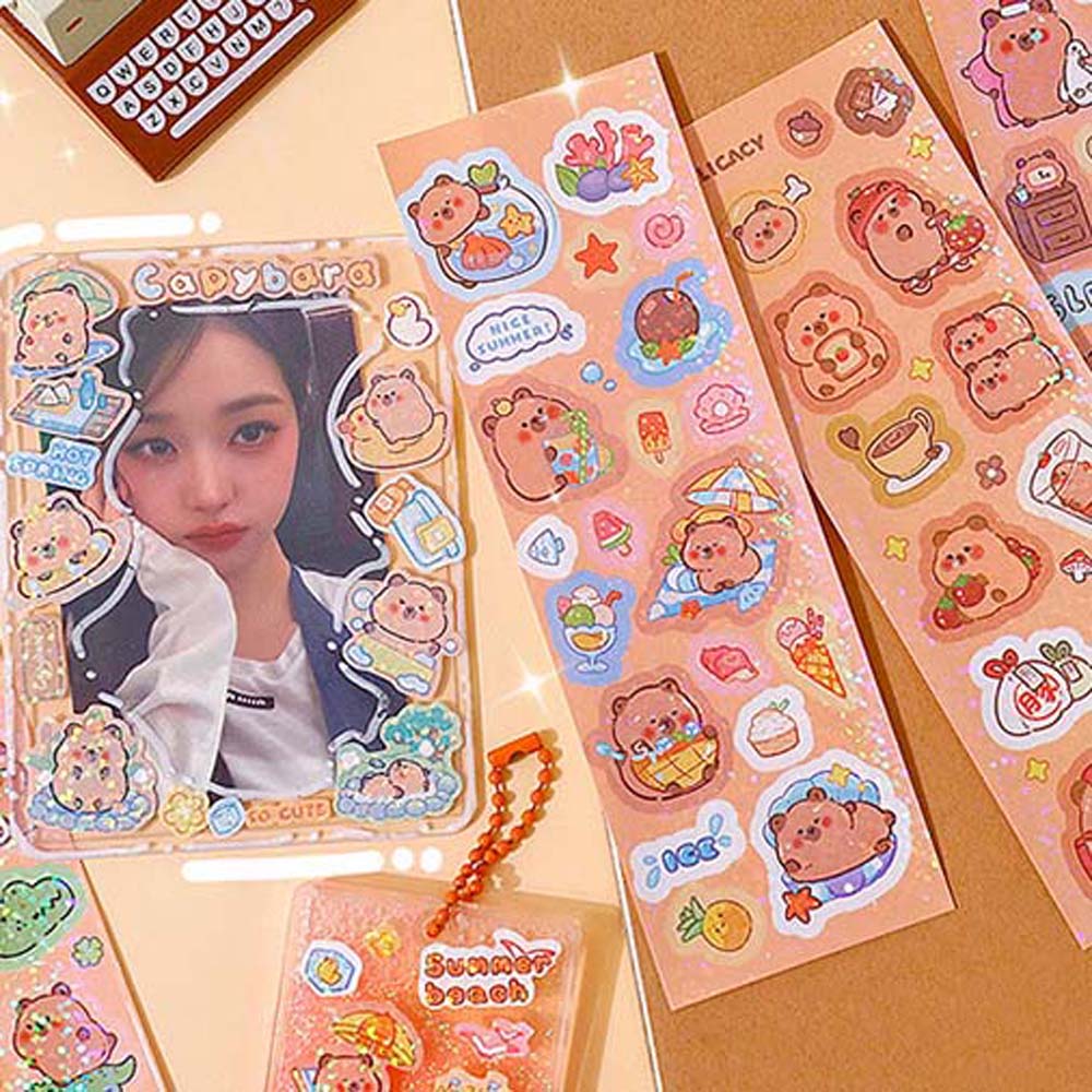 10Sheets School Supplies Capybara Decoration Sticker Capybara Kids Toys Sticker Laptop