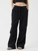 Beidipi Tuck Non-Obi Low-Rise Pants, Black