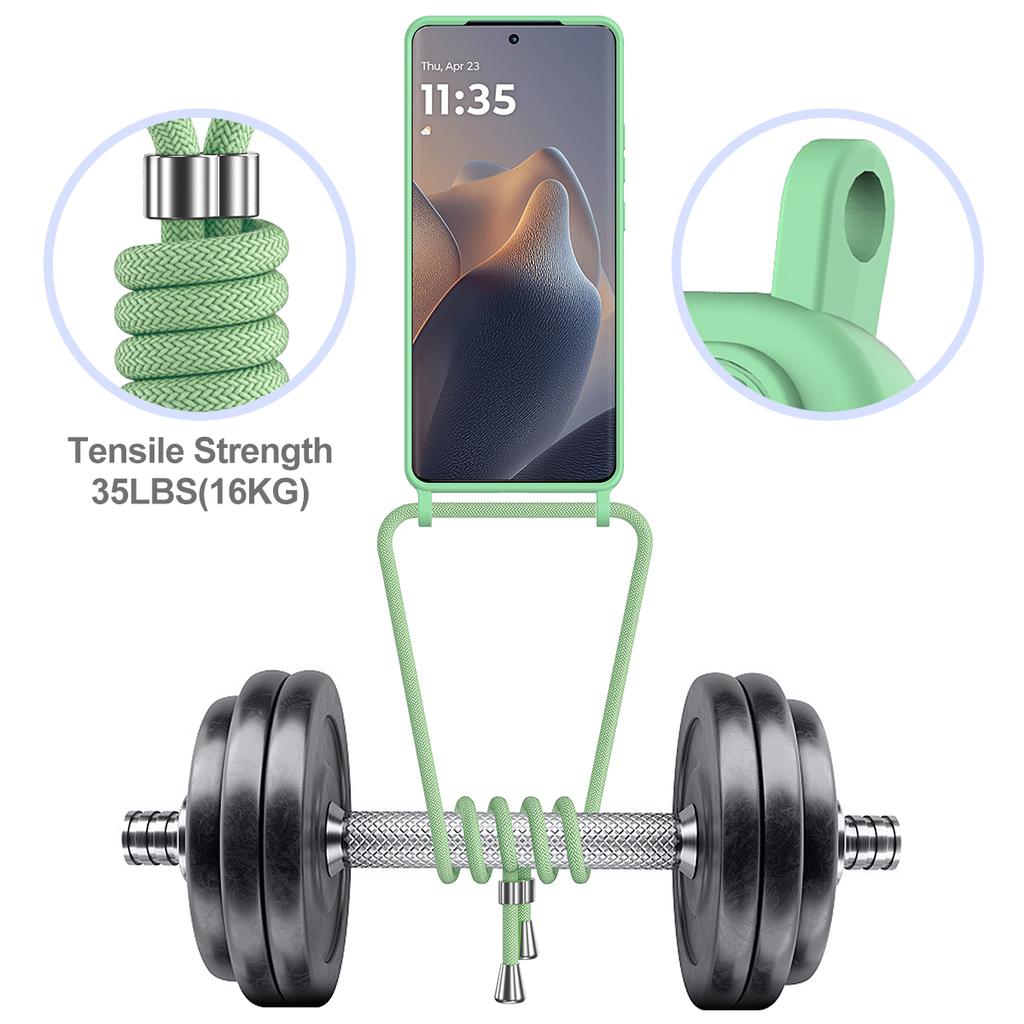 For Motorola Edge 60s 5G/Motorola Edge 60 Fusion 5G/Motorola Edge 60 5G Case Liquid Silicone Card Holder Back Phone Cover with Lanyard