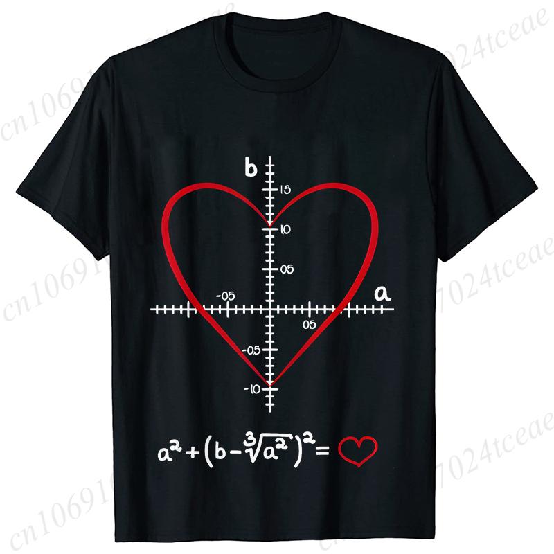 Men's T-Shirt Heart Equation Romantic Math Nerd Geek Love Gift Printed T-Shirt Summer Casual Tee T-Shirt for Men 2025 New Tops