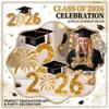 2026 Graduation Acrylic Table Sign, Glitter Grad Cap Desk Decor With Fireworks Design