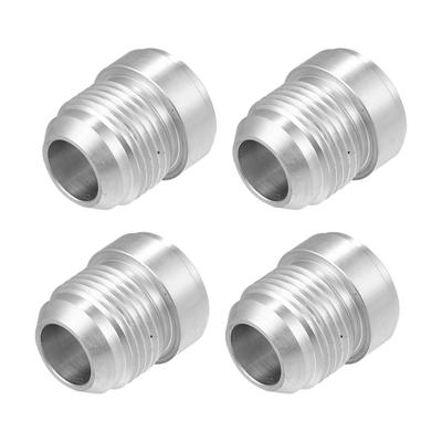 Car Auto 12AN Male Welding Fitting Plug Hose Adapter, Fuel , Aluminum Alloy, Silver Tone, 4 Pieces