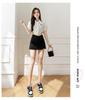 Plus Size Black Irregular Slit Skirt for Women - Anti-Exposure, Slightly Chubby, Hip-Hugging Short Skirt for Spring/Summer