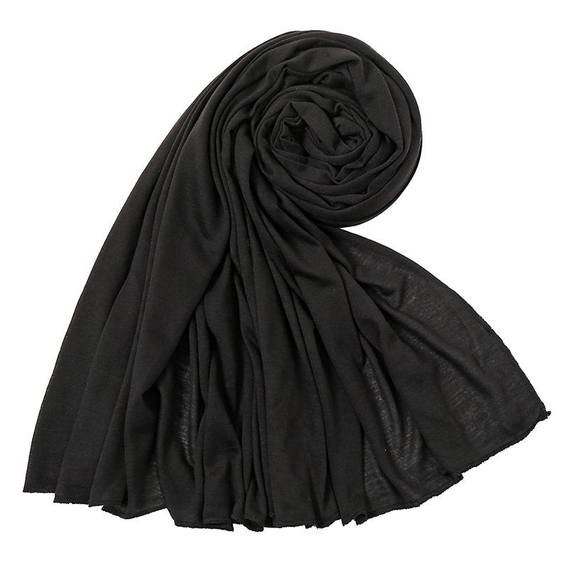 Varm muslimsk mote kvinne myk hijab skjerf sjal vanlig bomullsjersey skjerf turban kvinner lange sjal hodeinnpakning pannebånd abaya