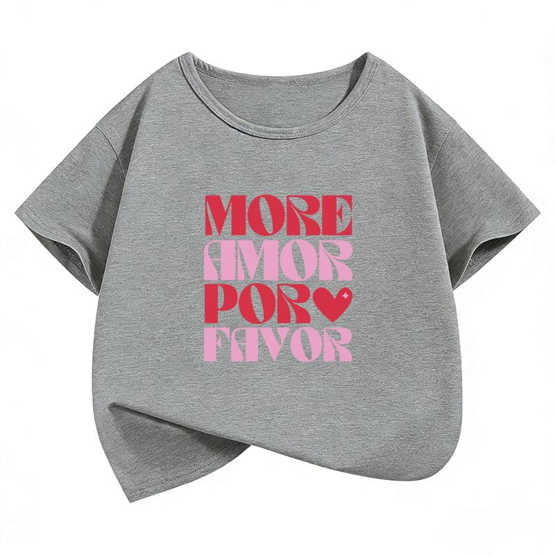 More Amor Por Favor Graphic T Shirts Funny Kids Childrens Summer Retro Spanish Love Tshirt Boys Girls Casual Top Tee
