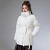 Winter new cotton-padded clothes, stand-up collar belt, thin women's loose and versatile cotton-padded jackets, fashionable cotton-padded clothes, wo