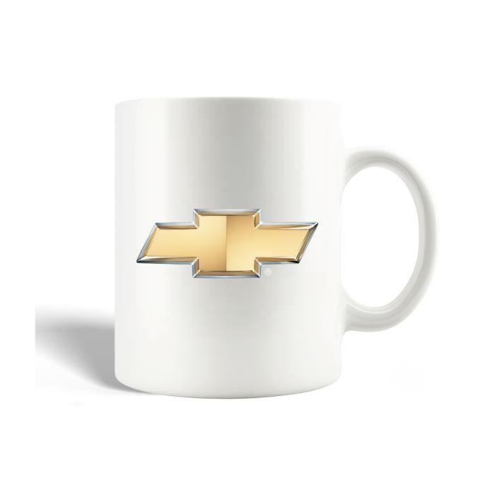 Mug en Céramique - Chevrolet - Logo Jaune - 30cl - Compatible Lave-Vaisselle - Rond